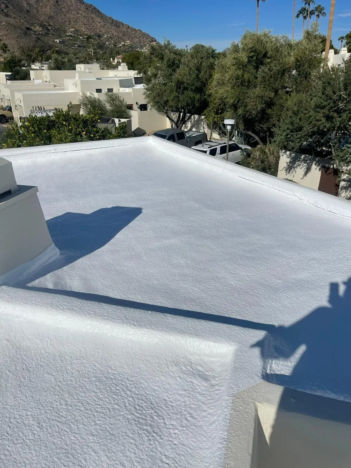 close up of foam roof spray in phoenix az