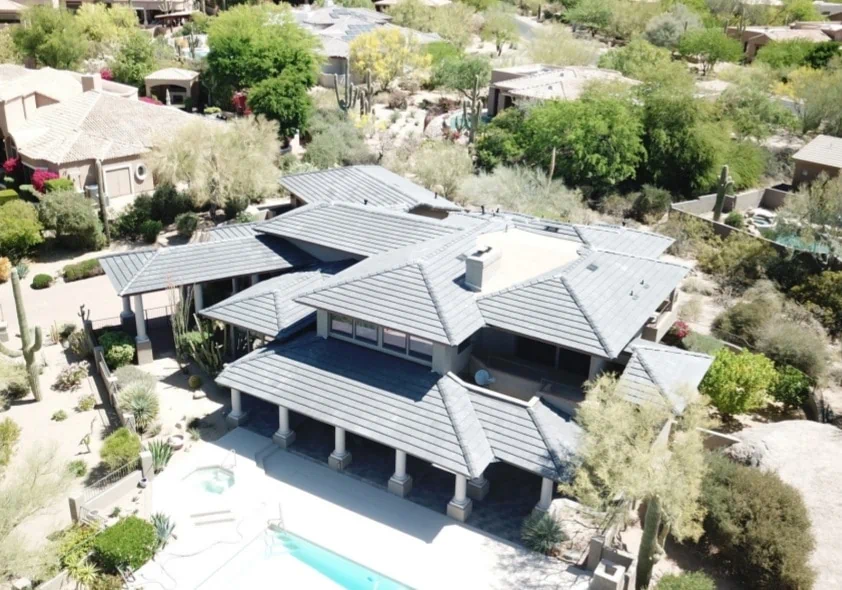 completed roof install of concrete tile in phoenix az