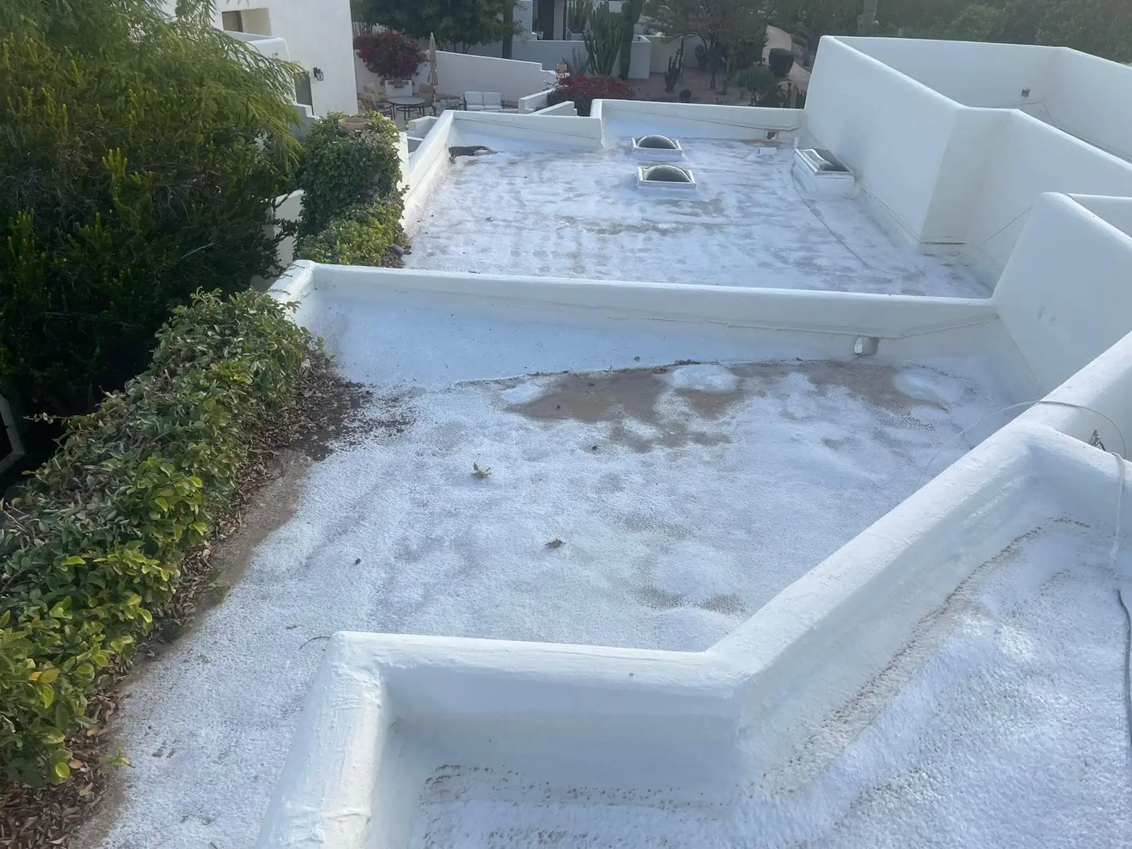 foam roof damaged and being worked on by the best company in phoenix