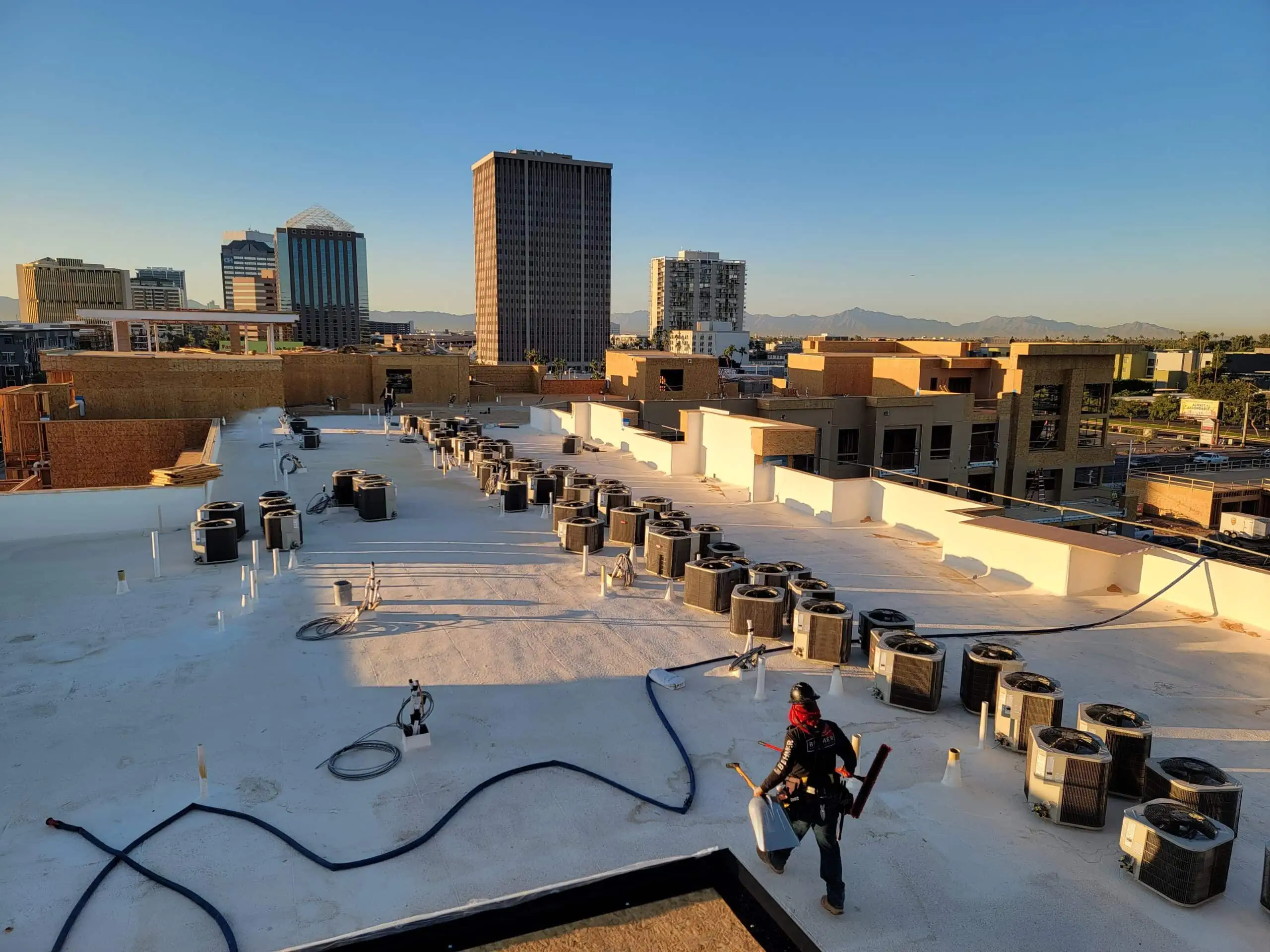 foam roof installation in progress mesa az