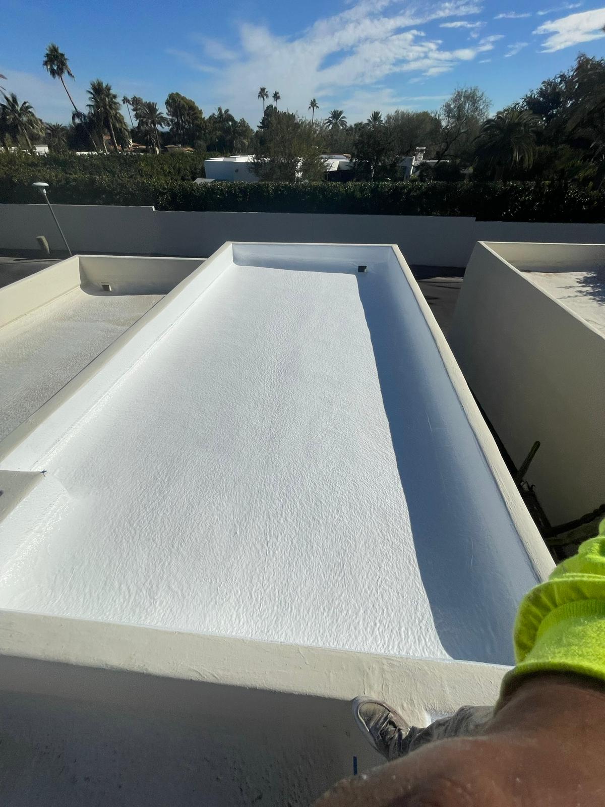 A finished foam roof showcasing a spray foam and coating installation in Scottsdale.